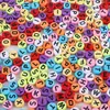 Miçangas de letras DIY digitais circulares 4*7mm miçangas de letras de acrílico coloridas para crianças com mais de 100/saco