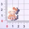 Acessórios de resina coloridos com estampa xadrez de gato para desenhos de celular com cola cremosa, presilhas de cabelo, elásticos de cabelo e decorações de sapatos
