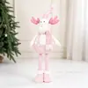 Ming Guan Nuevo Estilo Muñeco Retráctil de Pie Hombre Mayor Muñeco de Nieve Muñeca de Lentejuelas Rosas Decoración Navideña Decoración de Ventana