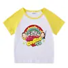 2023 novas roupas infantis verão infantil camiseta de manga curta meninos e meninas Raglan camisa de fundo camiseta de meia manga para bebê top infantil
