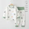 Conjunto de roupas de outono para crianças, pijama A-class para bebê, conjunto de roupa íntima térmica para bebês, conjunto de duas peças sem costura de algodão puro para outono