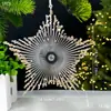 Decoraciones navideñas transfronterizas lentejuelas colgante acrílico colgante de copo de nieve transparente accesorios para la disposición de la escena del árbol de Navidad