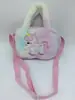 Nova Bolsa de Pelúcia Fofa de Unicórnio para Crianças Meninas Bolsa de Ombro de Armazenamento de Desenho Animado Pequena Bolsa Escolar para Crianças do Jardim de Infância