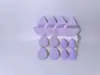 Esponja de pó flocado em formato de leque, esponja de pó triangular, esponja de pó para detalhes sob os olhos e nariz, ferramenta de beleza em estoque