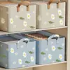 Armazenamento de Roupas Casa Dormitório Guarda-roupa Pequeno de Margaridas Caixa de Armazenamento com Estrutura de Aço Caixa de Armazenamento de Tecido para Calças Cesta de Armazenamento Roupas