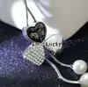 Estilo Coreano Moda Outono e Inverno Corrente de Lã de Cristal Feminina Elegante Simples Franja Longa Pingente Colar Acessórios de Pingente para Roupas