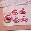 Navidad Caricatura Manzana Roja Arte de Uñas Joyería Diamante de Resina Material DIY Funda de Teléfono Móvil Pegamento de Crema Accesorios para Uñas Portátiles