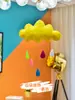 Decorações para Quarto Infantil Nuvem com Rosto Sorridente Decoração Suspensa Feltro Não Tecido Lua Jardim de Infância Vitrine de Shopping Center Decoração Suspensa Aérea