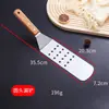 Pala de cocina con mango de madera pala para freír pala de acero inoxidable pala para teppanyaki pala para cocinar herramienta para bistec y barbacoa fábrica en stock