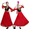 Novo Traje de Dança de Xinjiang Roupa de Performance para Mulheres Adultas Estilo Étnico Uigur Roupa de Performance Moderna Saia Longa Feminina