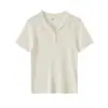 Camiseta de Manga Corta con Cuello Polo Estilo Coreano de Tencel para Mujer Tallas Grandes Personalizada 2026 Primavera Top Versátil Adelgazante 144108