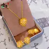 Tienda de Oro Mismo Estilo Collar y Pendientes de Margarita de Nieve con Circonita Bañados en Oro, Cadena para Clavícula y Pendientes de Moda Versátiles, Joyería de Lujo Ligero