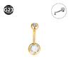 Titanio G23 14G 6/8/10mm barra doble cabeza zirconio piercing ombligo joyería al por mayor joyería para perforación