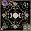 Toalha de Mesa para Cartas de Tarot, Tecido para Mesa e Cadeira, Signo do Zodíaco, Três Fases, Toalha de Mesa com Lua e Flor, Personalizada para Festa
