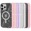 Capa Magnética para Celular iPhone14Pro Terminator Adequada para Marca Hot Tide Sentido Avançado Transparente Glitter Resistente a Quedas