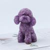 Cascalho de cristal natural resina epóxi artesanato pingando cola ornamentos exterior venda única animal pelúcia cão poodle