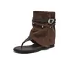 Botas Calça Estilo Verão 2026, Chinelos, Sandálias de Tira Romana, Sandálias Femininas para Exterior, Botas Calça Estilo Britânico