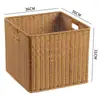 Cesta de almacenamiento de armario nórdico, caja de almacenamiento tejida, cesta organizadora simple para sala de estar, tejido de imitación de ratán
