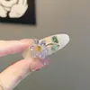 Exquisito y dulce pasador de cristal con pedrería, pinza de cocodrilo, pinza BB, pinza para fleco de frente, pinza lateral, accesorio versátil para el cabello de uso diario