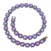 Corrente de Gelo de Açúcar com Cristais de Diamante em Liga de Vidro de 12mm Estilo Europeu e Americano da Amazon, Corrente Cubana Hip-Hop de Alta Qualidade para Vendas Transfronteiriças