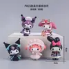 Celebridade da Internet Kt Cat My Melody Figuras Decorativas para Bolo de Aniversário de Meninas Desenho Animado Kuromi Kitty Decorações de Confeitaria
