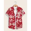 Camisa hawaiana casual de manga corta para hombre, retro, floral, con estampado digital 3D, superventas de verano transfronterizo