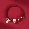 Pulsera de Cuerda Roja de Plata Esterlina Año del Caballo 2026 para Mujer, Año del Zodiaco, Pulsera Roja de Cuerda Trenzada, Joyería de Plata de Alta Gama, Regalo para Novia