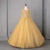 2026 Novo Transfronteiriço Inverno Europeu e Americano Vestido de Casamento Moda Renda Manga Longa Vestido de Noite Exame de Artes Cênicas Bainha Grande Saia Bufante