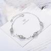 Pulsera de Cristal de Fresa Estilo Coreano Cristal Flor de Durazno para Mujer Chapada en Plata Simple Pulsera para Novia Hermanas Joyería de Piedra Lunar