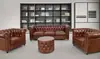 Sofá de Bar de Charutos, Sofá de Bar de Uísque Americano, Conjunto de Mesa e Cadeiras de Café Estilo Velho Oeste Retrô, Cadeira Individual de Tigre