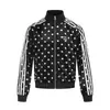 Chaqueta retro americana con estampado de lunares y cuello alto para hombre y mujer, nuevo cárdigan deportivo casual versátil holgado de otoño
