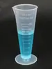 Copo medidor de plástico de 50ml com marcações e tampa, copo pequeno de PP, copo medidor de mililitro, copo medidor padrão descartável