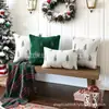 Fronha de Natal mais vendida transfronteiriça, fronha bordada com árvore de Natal, capa de almofada de pelo sintético de coelho, para decoração de sala de estar e quarto