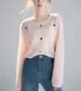 Nuevo Top Corto de Punto de Alta Gama Versátil con Protección Solar de Manga Larga y Ajour con Lentejuelas Francesas para Mujer Primavera/Verano 2026