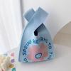 Bolsa de Tricô Feminina Bolsa Dopamina Pequena Bolsa Tendência para Celular Bolsa Tote Bolsa de Tricô Moda Bolsa de Mão de Desenho Animado em Tricô