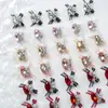 Arte de Uñas Moño de Organza Diamante Apilado Producto Terminado Estilo Popular de Celebridad de Internet Brillo Huevo de Paloma Joyería de Diamante para Uñas Hecha a Mano