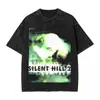 Camisetas Streetwear Hip Hop Vintage Silent Hill Algodón Lavado