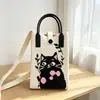 Bolso de Teléfono Móvil a Cuadros para Mujer Bolso Cruzado de Hombro Pequeño Lindo Ligero Bolso Tejido Bolso de Punto