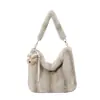 Bolsa tote de pelúcia de alta qualidade e grande capacidade para mulheres, bolsa de ombro de pelúcia fashion, bolsa tote fofa tie-dye outono/inverno