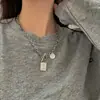 Cadena de collar con colgante de oso alfabético japonés y coreano para otoño/invierno, cadena hip-hop de estilo ins de moda para suéteres, accesorio decorativo para hombres y mujeres