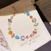 Pulsera Simple de Gota de Agua con Circonita de Colores para Mujer, Pulsera de Moda de Alta Gama y Elegante, Joyería de Mano Versátil Estilo Palacio Retro para Mujer