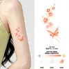 Pegatinas de tatuaje sensibles a la luz, impermeables y de larga duración, para mujer, con un tacto de alta gama, que cambian de color con los rayos UV, sol, luna, flores inglesas, mariposas, serpientes, coloridas