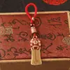 Chaveiro amuleto Pixiu latão vermelho óleo design original, pingente de cordão de chave trançado à mão, acessório para chave de carro