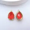 Vidrio de cristal con incrustaciones de cobre, color electrochapado que no se desvanece, accesorios para joyería DIY, colgantes, pendientes, dijes, componentes de collar