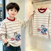 Camiseta base de rayas para niño, de algodón puro, manga larga, estilo nuevo para primavera y otoño