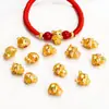 Doze Signos do Zodíaco Contas Espaçadoras Perfuradas Pulseira Dourada Fosca Acessórios para Joias DIY Acessórios para Chaveiro de Contas Ano do Cavalo Desenho