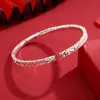 Pulsera de Plata de Ley 9999 Hielo Triturado Tres Caras para Mujer, Lujo Accesible y Pulsera Abierta Sólida de Plata Esterlina de Gama Alta como Regalo para tu Novia