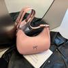 2025 Nueva Moda Color Sólido Lazo Casual Casual Gran Capacidad Bolso de Hombro Para Ir al Trabajo Bolso Sobaco Bolso de Mano Mujer