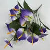 18 Flores Artificiales de Anturio Rojo Terciopelo, Grandes y Pequeñas, para Decoración de Salón de Bodas, Flores Falsas para Exhibición de Mesa Interior