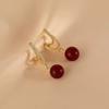 Aretes de Cuentas Rojas para Mujer 2024 Nuevo Lujo Accesible Nicho Aretes de Alta Gama N1243 Geometría Exquisita